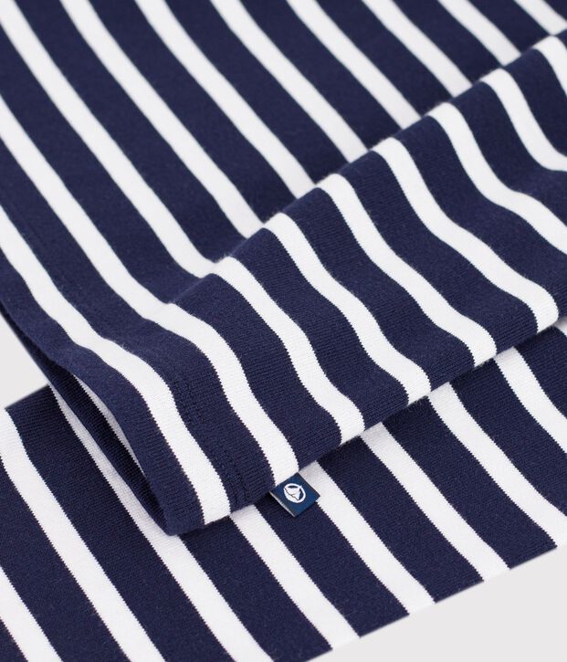 Lang&auml;rmeliges Damen-Streifenshirt Marini&egrave;re aus Baumwolle blau/weiss