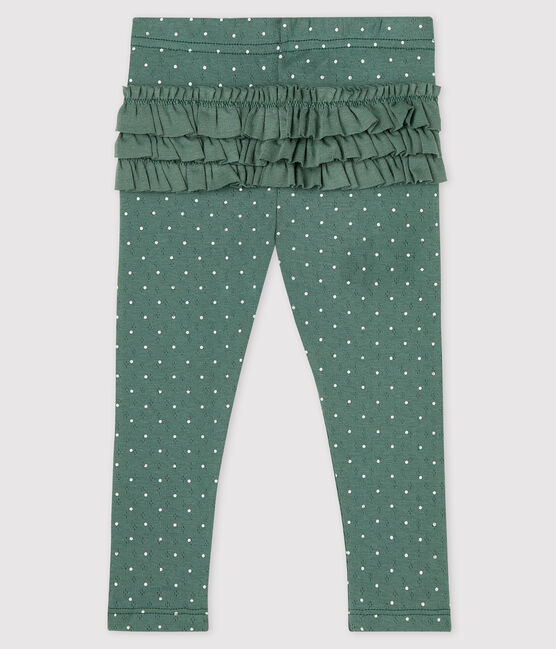 Bedruckte Baby-Leggings aus Baumwolle für Mädchen grün VALLEE/weiss MARSHMALLOW