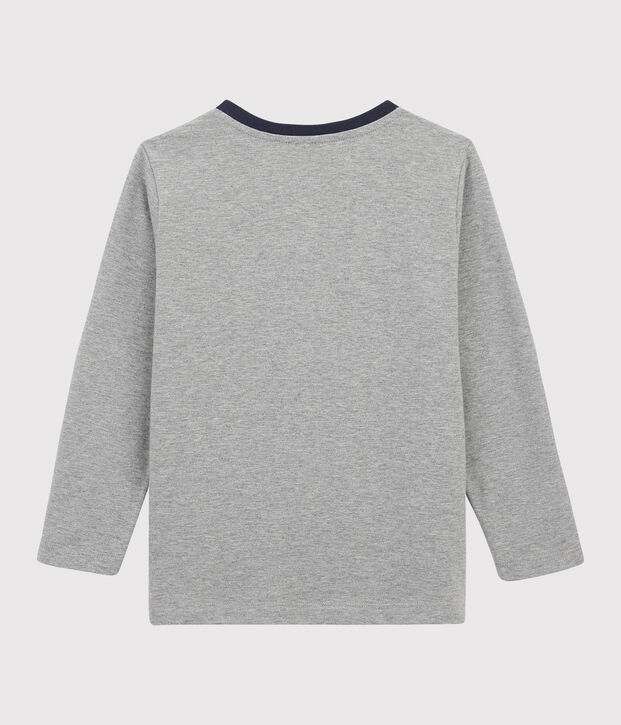 Kinder-T-Shirt mit Siebdruck f&uuml;r Jungen grau