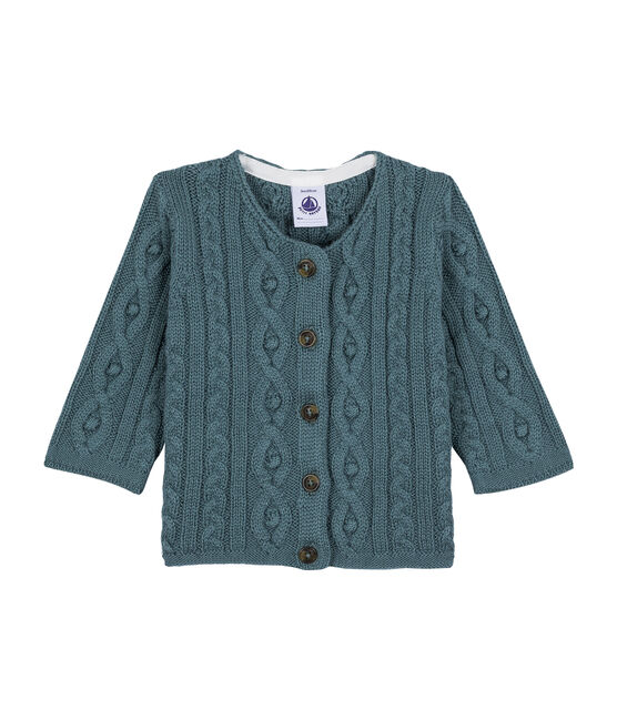 Cardigan mit Zopfmuster blau Atlantic