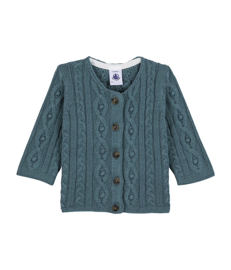 Cardigan mit Zopfmuster blau Atlantic