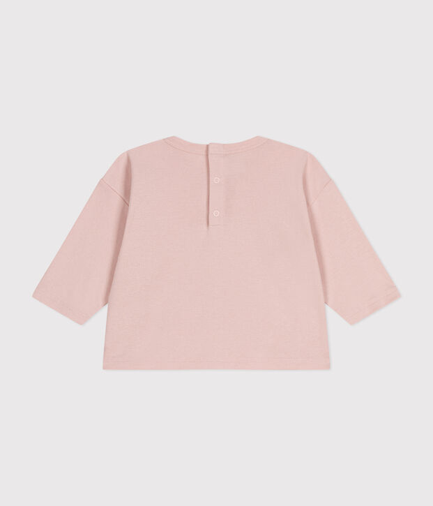 Lang&auml;rmeliges Baby-T-Shirt aus Baumwolle rosa