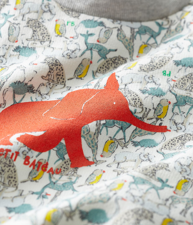 Baby-Sweatshirt aus Molton f&uuml;r Jungen weiss/vielfarbig