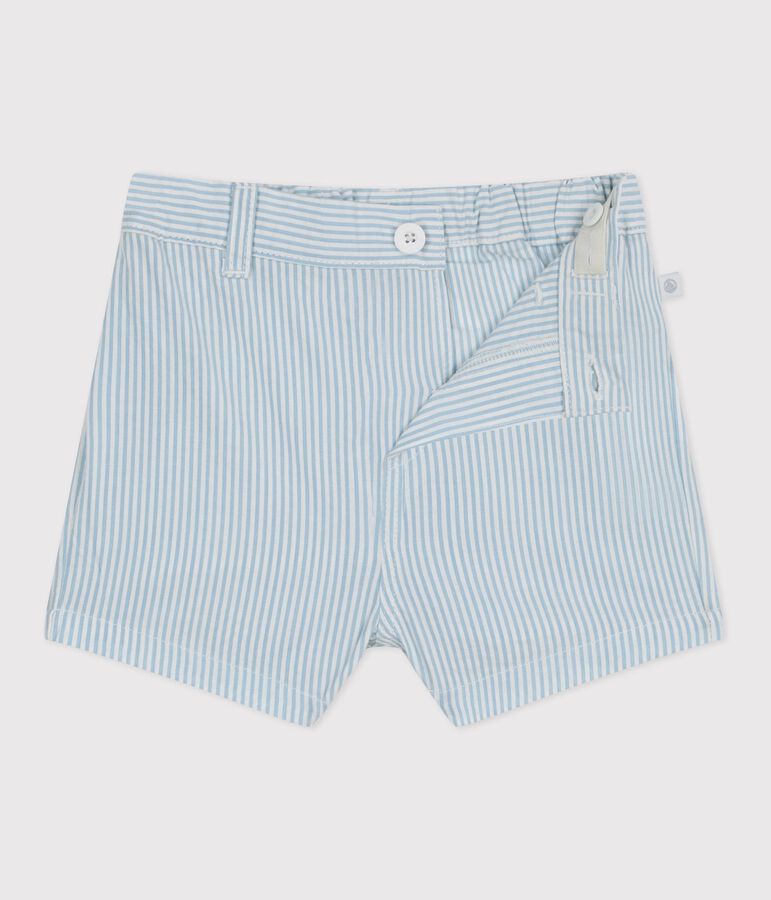 Baby-Shorts aus Baumwolle mit Streifen weiss/blau