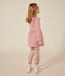 Langärmeliges Kinder-Kleid aus festem Baumwollstoff für Mädchen rosa ROSEWOOD/ AVALANCHE