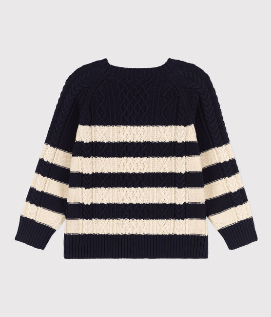 Irischer Kinderpullover aus Baumwolle mit Streifen blau SMOKING/ AVALANCHE