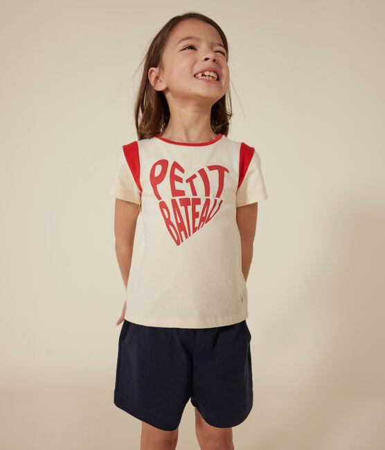 T-Shirt aus Jersey Kinder/Mädchen naturfarben AVALANCHE