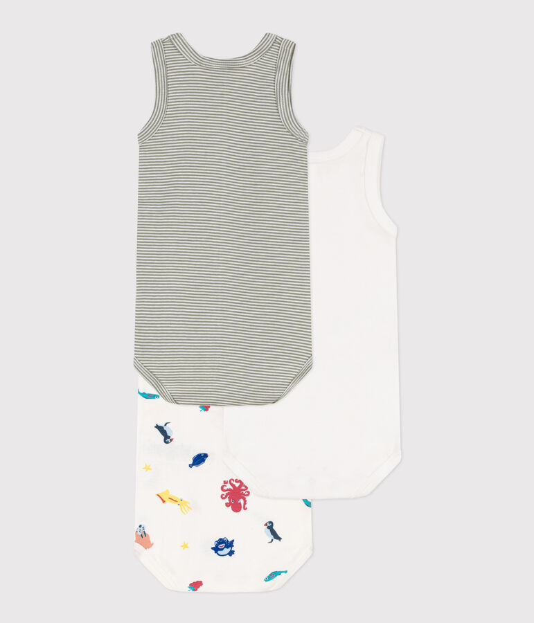 3er-Set &auml;rmellose Bodys aus Baumwolle mit Meerestiermotiven variante 1