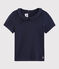 Kurzärmliges Kinder-T-Shirt aus Baumwolle für Mädchen blau SMOKING