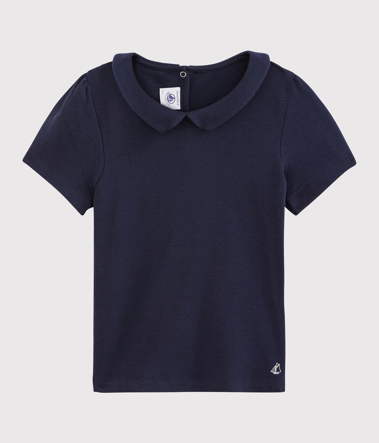 Kurz&auml;rmliges Kinder-T-Shirt aus Baumwolle f&uuml;r M&auml;dchen blau