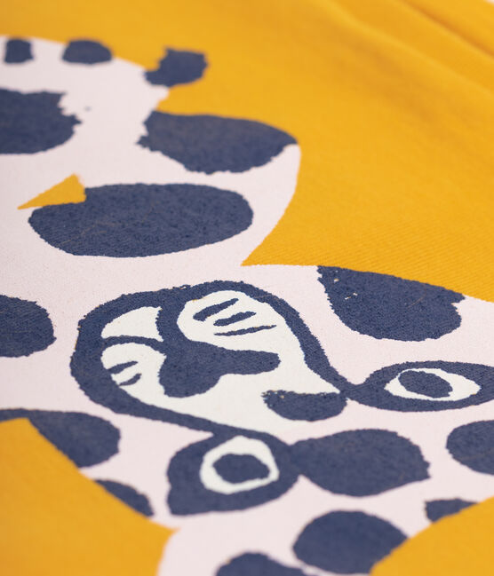 Langärmeliges Kinder-T-Shirt aus Baumwolle für Mädchen gelb BOUDOR
