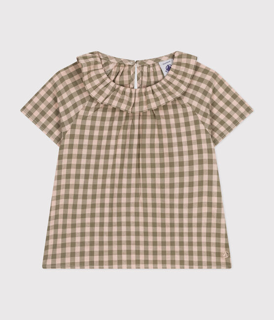 Kurzärmelige Baby-Bluse aus Seersucker MARECAGE/ SALINE