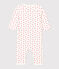 Baby-Langoverall aus Molton mit Herzchen weiss MARSHMALLOW/rot PEPS