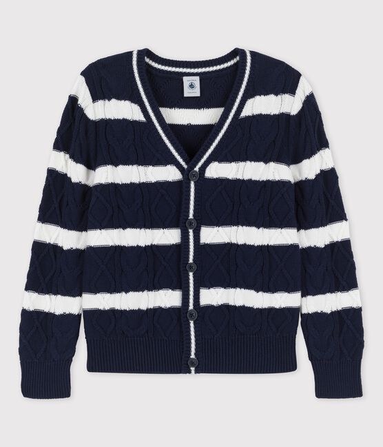 Cardigan aus Baumwolle für Jungen blau SMOKING/weiss MARSHMALLOW