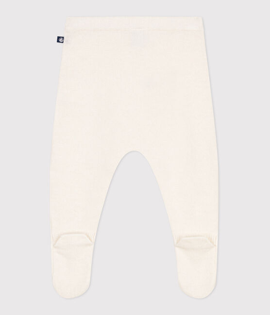 Baby-Hose aus Woll- und Baumwollstrick weiss MARSHMALLOW