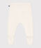 Baby-Hose aus Woll- und Baumwollstrick weiss MARSHMALLOW