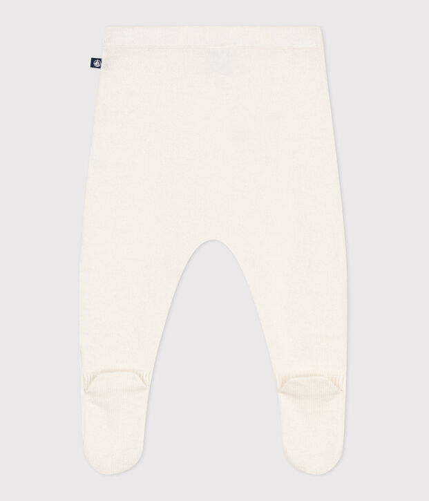 Baby-Hose aus Woll- und Baumwollstrick weiss