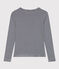 Langärmeliges Damen-T-Shirt "L'Iconique" aus gestreiftem Rippstrick blau SMOKING/weiss MARSHMALLOW