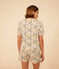 Damen-Pyjama, Shorts und T-Shirt aus Baumwolle mit Blumenmuster weiss AVALANCHE/ MULTICO