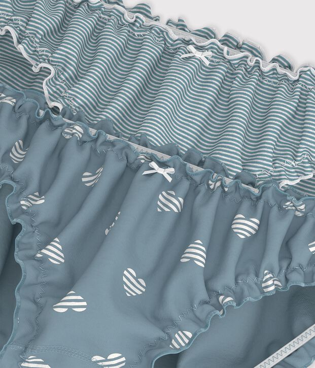 Set Damen-R&uuml;schenslips aus Baumwolle mit Herzmotiv vielfarbig