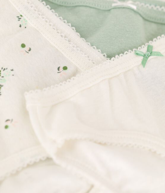 3er-Set Slips aus Baumwolle und Leinen mit Blumenmuster für Mädchen variante 1