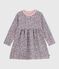 Langärmeliges Kinder-Kleid aus Baumwolle rosa JOLI/weiss MULTICO