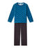 Jungen-Schlafanzug aus Velours-Frottier grau CAPECOD/blau CONTES/ MULTICO