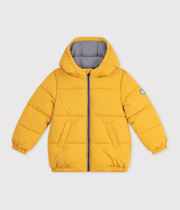 Einfarbige Kinder-Winterjacke gelb