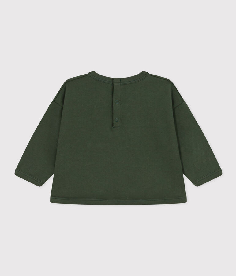 Baby-Sweatshirt aus Molton gr&uuml;n