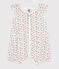 Baby-Kurzoverall aus Baumwolle mit Blumenmotiv weiss MARSHMALLOW/weiss MULTICO