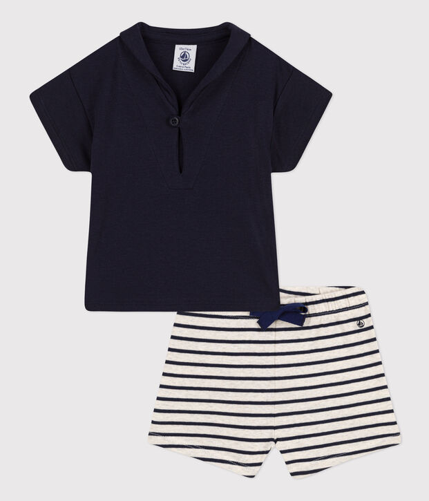 Baby-Set im Matrosenstil blau/beige