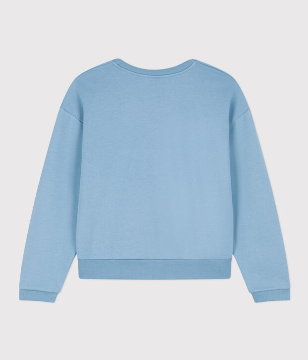 Sweatshirt aus Molton f&uuml;r Damen blau