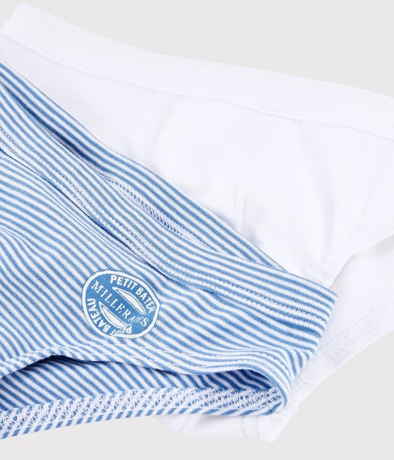 2er-Set Slips aus Bio-Baumwolle mit blauen Ringelstreifen f&uuml;r Jungen vielfarbig
