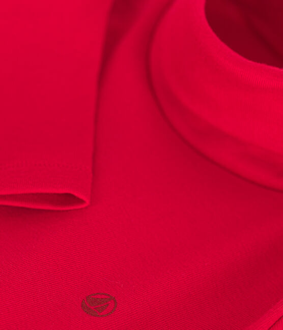 Kinder-Rollkragenshirt aus Baumwolle für Mädchen und Jungen rot CORRIDA
