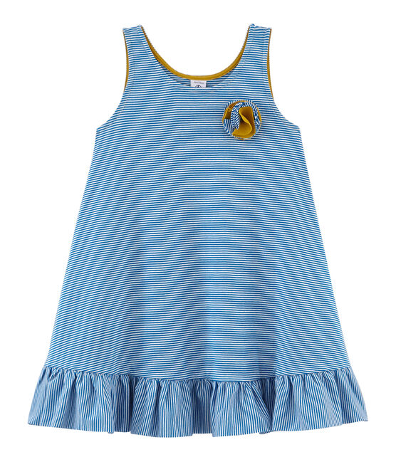 Kinder-Kleid Mädchen blau RIYADH/weiss MARSHMALLOW
