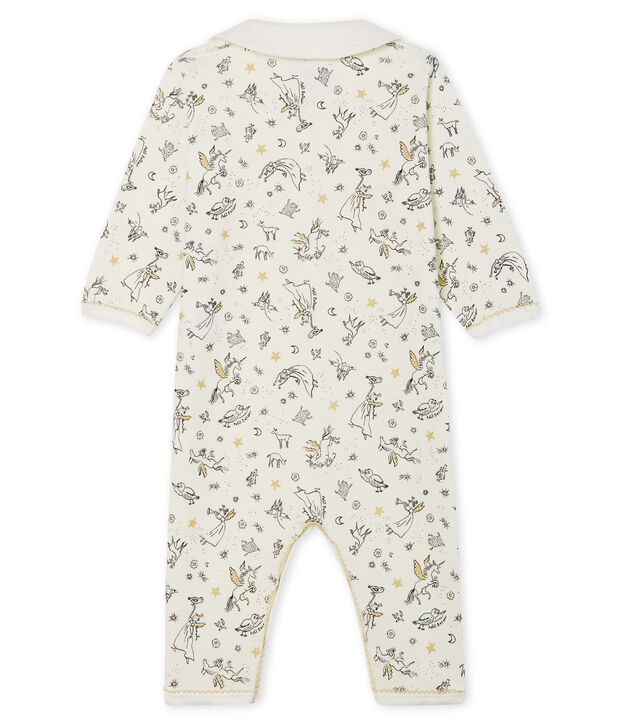 Baby-Strampler ohne Fu&szlig; aus Rippstrick f&uuml;r M&auml;dchen weiss/vielfarbig