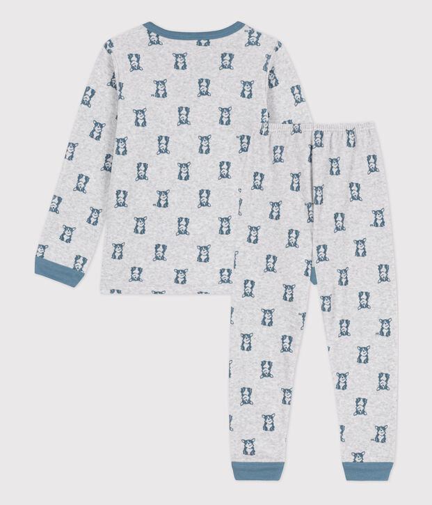 Kinderpyjama aus Nicki grau/blau