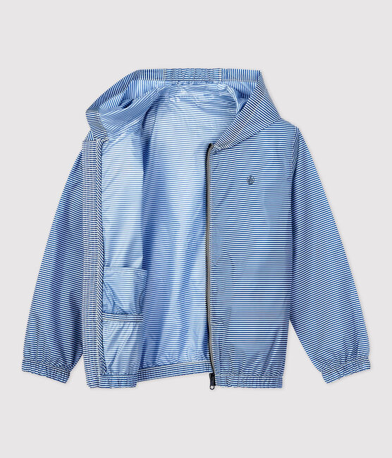 Kinder-Windjacke aus recyceltem Polyester für Jungen blau SURF/weiss MARSHMALLOW