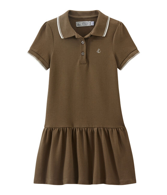 Dieses Mädchen-Kurzarmkleid braun SHITAKE
