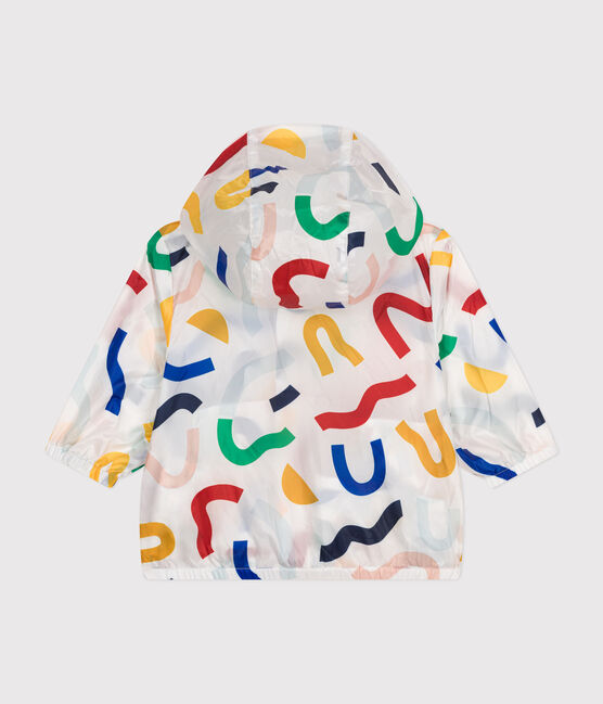 Baby-Windjacke aus recyceltem Polyester mit UV-Schutz weiss MARSHMALLOW/weiss MULTICO