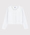 Kinder-Cardigan aus Baumwolle für Mädchen weiss MARSHMALLOW/grau ARGENT
