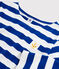 Langärmeliges, gestreiftes Damen-Kleid blau SURF/weiss MARSHMALLOW