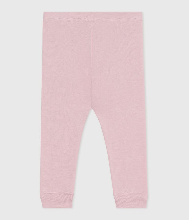 Baby-Leggings aus einfarbiger Baumwolle rosa