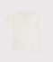 Kurzärmeliges Baby-Poloshirt aus Baumwolle weiss MARSHMALLOW