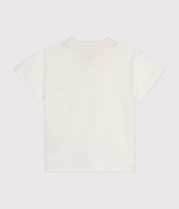 Kurz&auml;rmeliges Baby-Poloshirt aus Baumwolle weiss