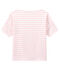 Kurzärmeliges Damen-Streifenshirt aus Jersey weiss MARSHMALLOW/rosa BABYLONE