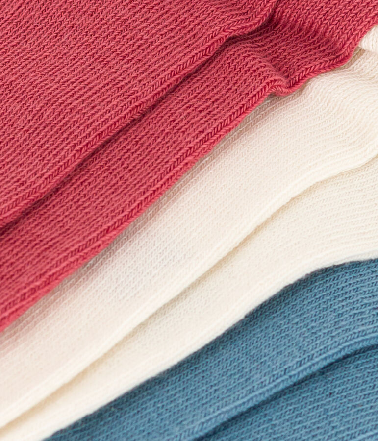 3er-Set einfarbige Kindersocken aus Baumwolljersey vielfarbig