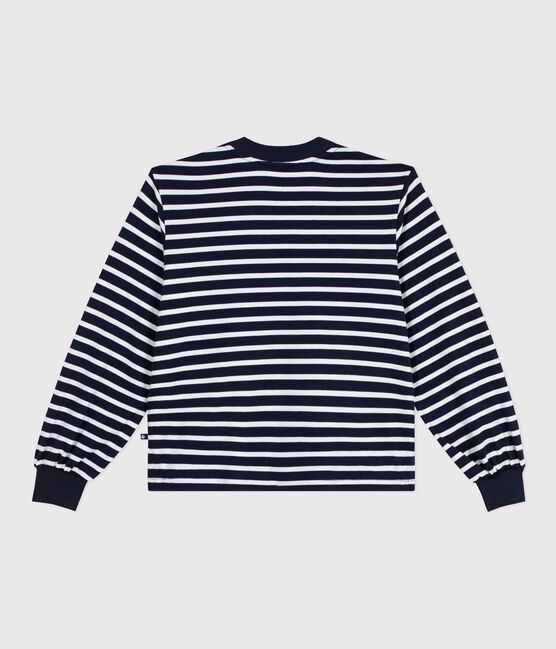 Damen-Streifenshirt Marinière aus Baumwolle blau SMOKING/weiss MARSHMALLOW