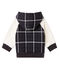 Kariertes Baby-Strick-Kapuzensweatshirt für Jungen mit Sherpa in Schaffelloptik. schwarz CITY/weiss MULTICO CN