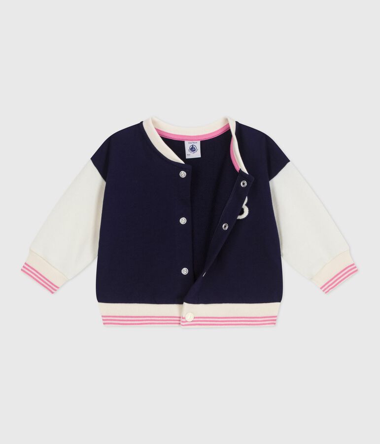 Baby College-Jacke aus Baumwolle blau/naturfarben